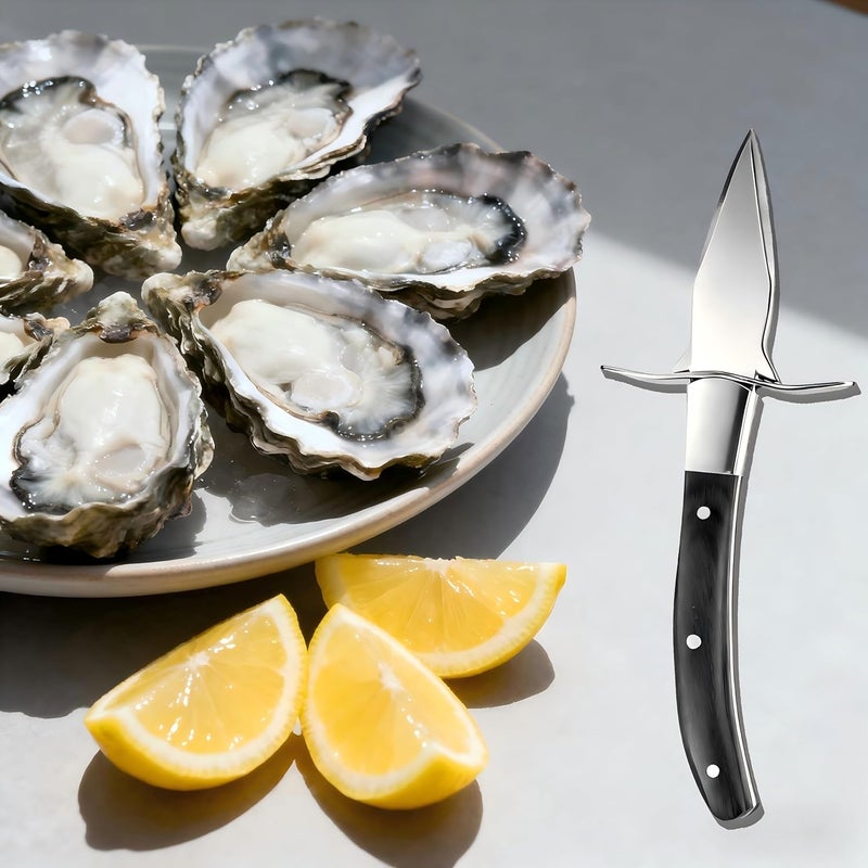 QUMMFA Professional Oyster Shucking Knife, 2CR13 Stainless Steel Oyster Knife, Sturdy Sharpness Opener for All Kinds of Shells, and Level 5 Cut Resistant Glove (XL) - Image 2